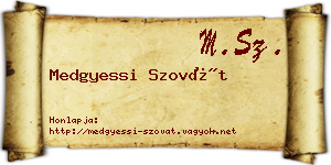 Medgyessi Szovát névjegykártya